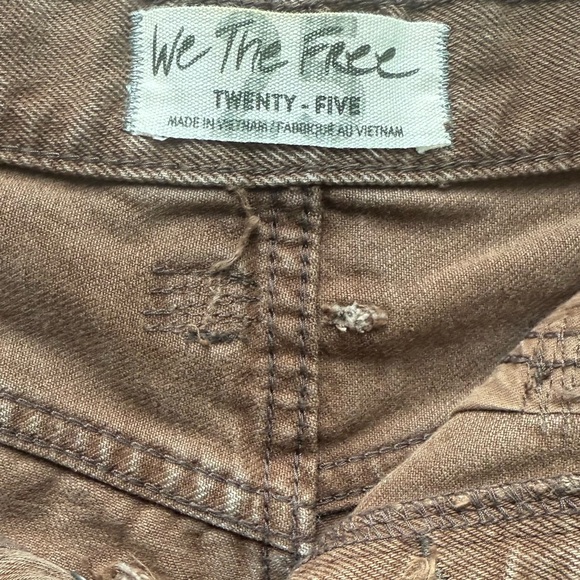 Free People Makai Ripped Jean Shorts in Washed Chocolate- 25 - Picture 8 of 8